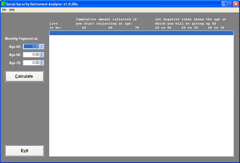 Social Security Retirement Analyzer