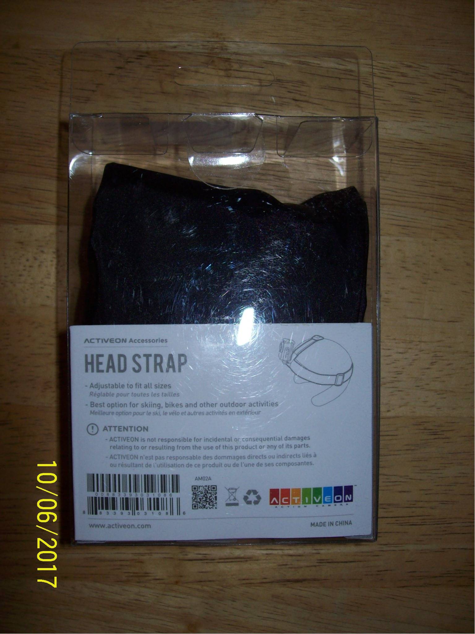 ACTIVEON Accessories CAM CX - Head Strap AM02A -- NEW, NIB