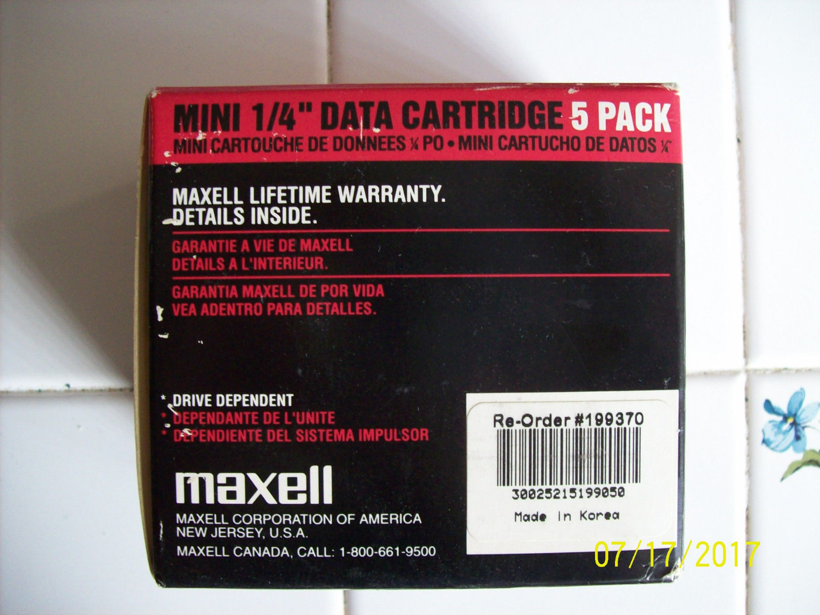 Maxell DC-2120 Mini Data Cartridge (1/4") -- Lot of 5 NIB