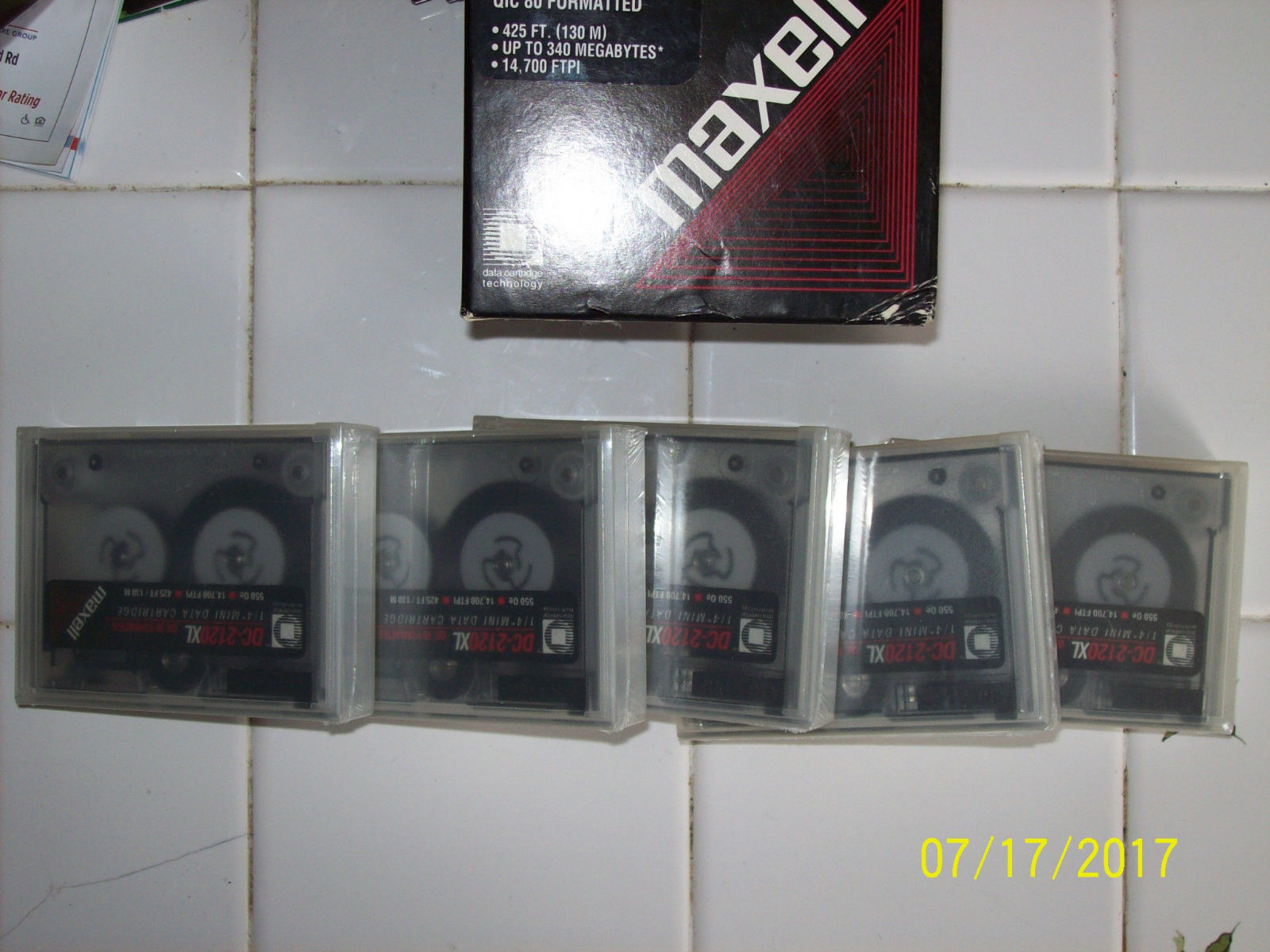 Maxell DC-2120 Mini Data Cartridge (1/4") -- Lot of 5 NIB