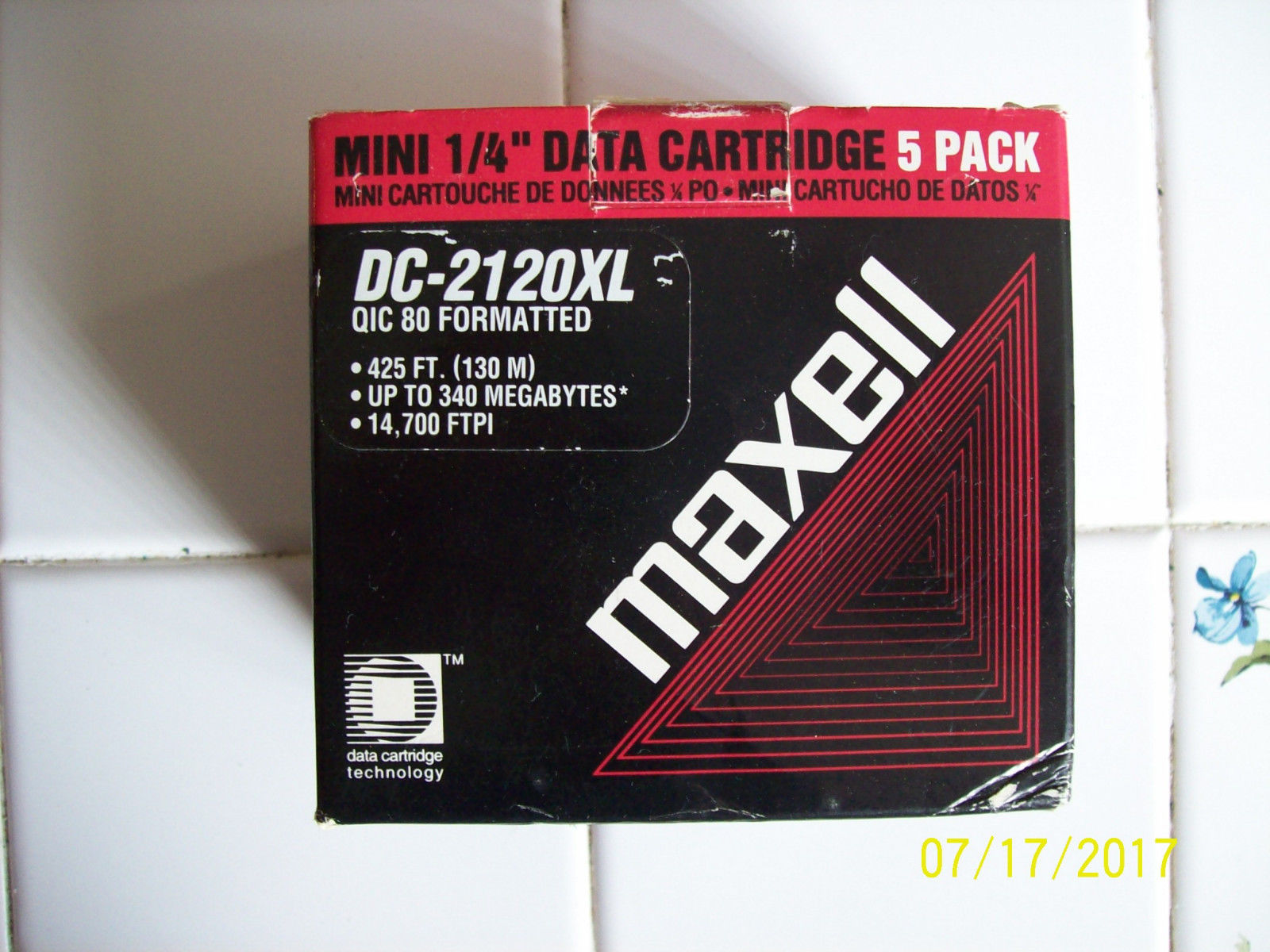 Maxell DC-2120 Mini Data Cartridge (1/4") -- Lot of 5 NIB