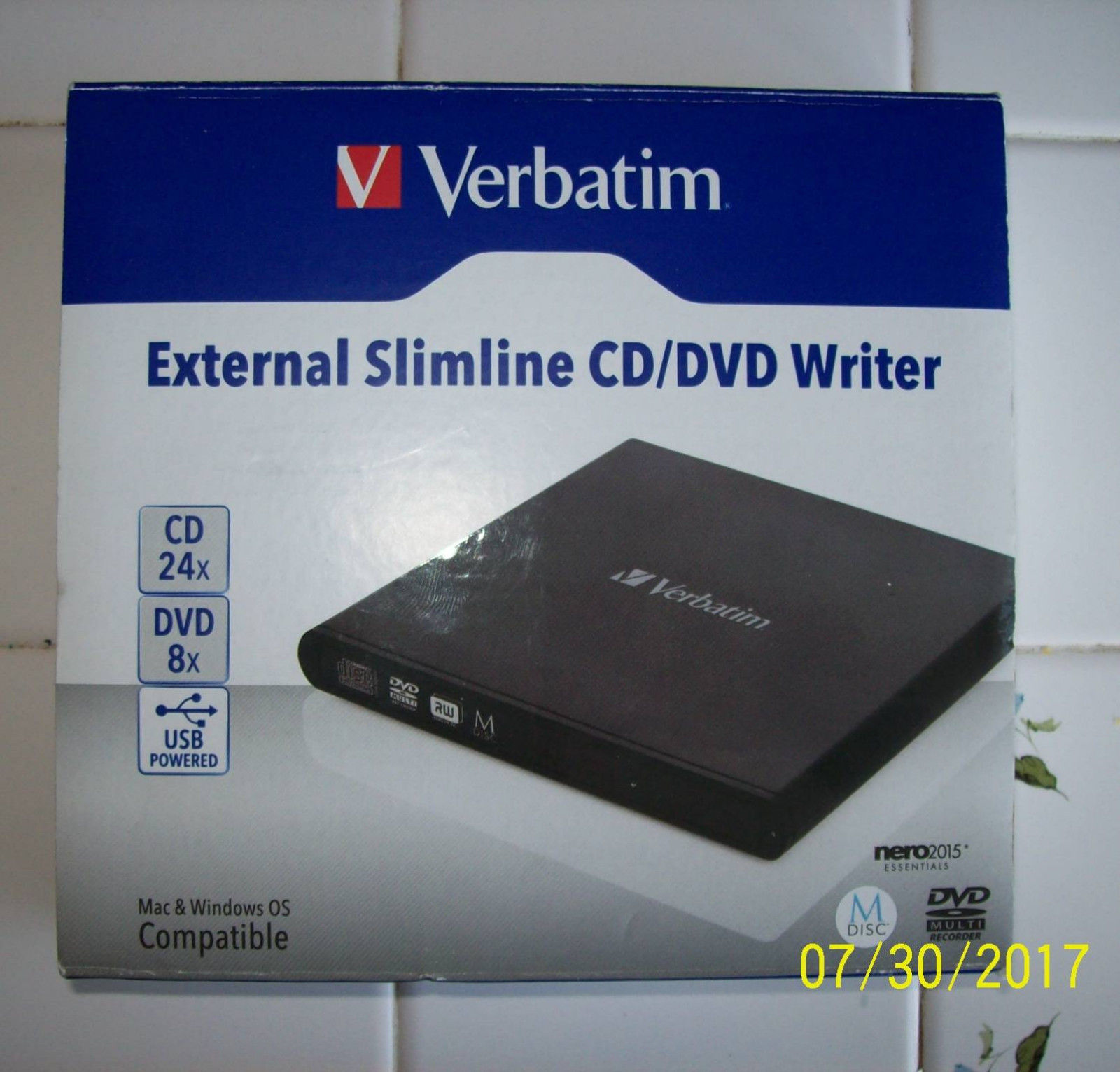 Verbatim External Slimline CD DVD Writer 98938