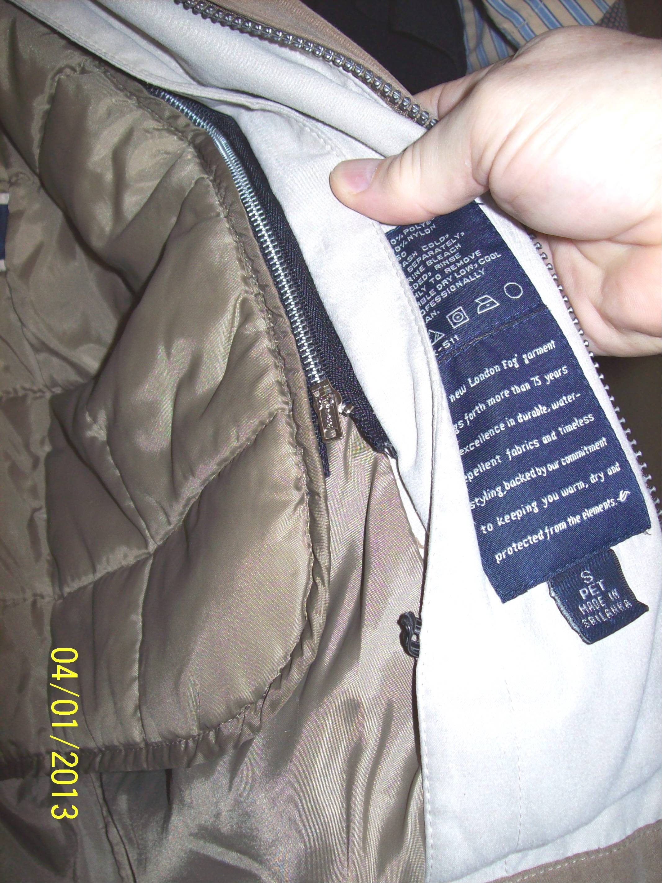 London Fog Faux Suede Jacket Tan/Beige Zip Out Liner no Hood -- Small/Petite