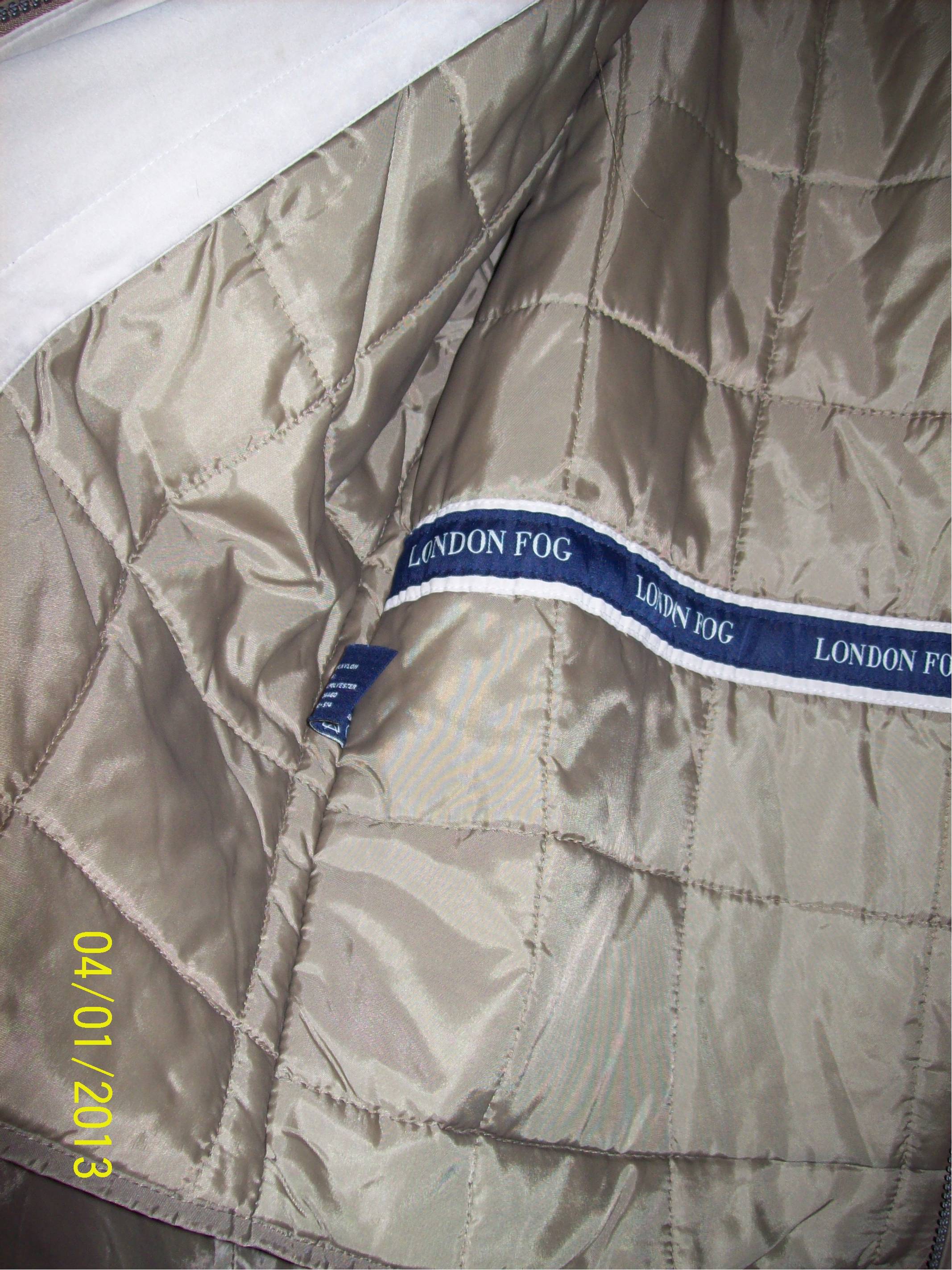 London Fog Suede Jacket Tan/Beige Zip Out Liner with Hood -- Medium (M)