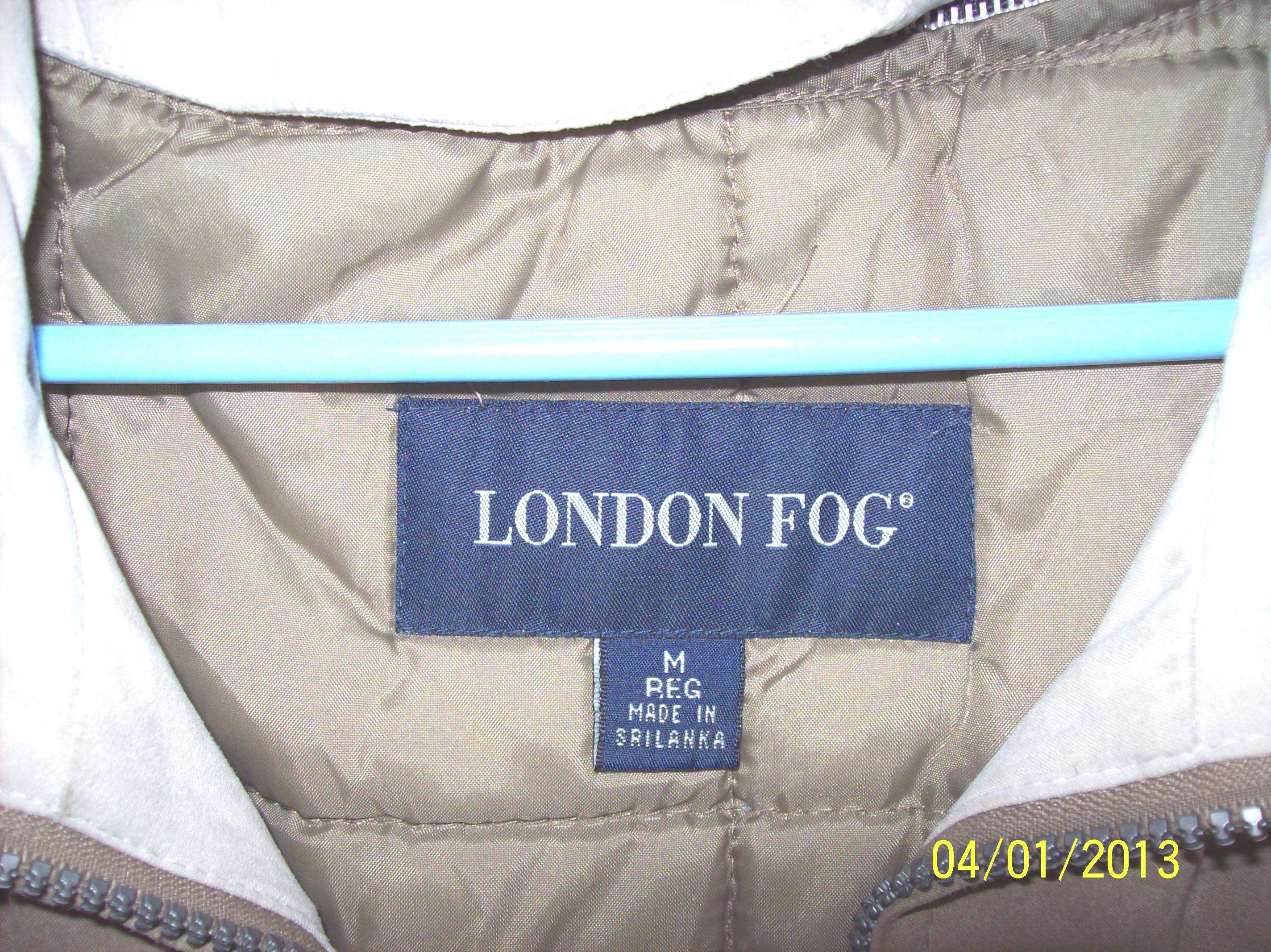 London Fog Suede Jacket Tan/Beige Zip Out Liner with Hood -- Medium (M)