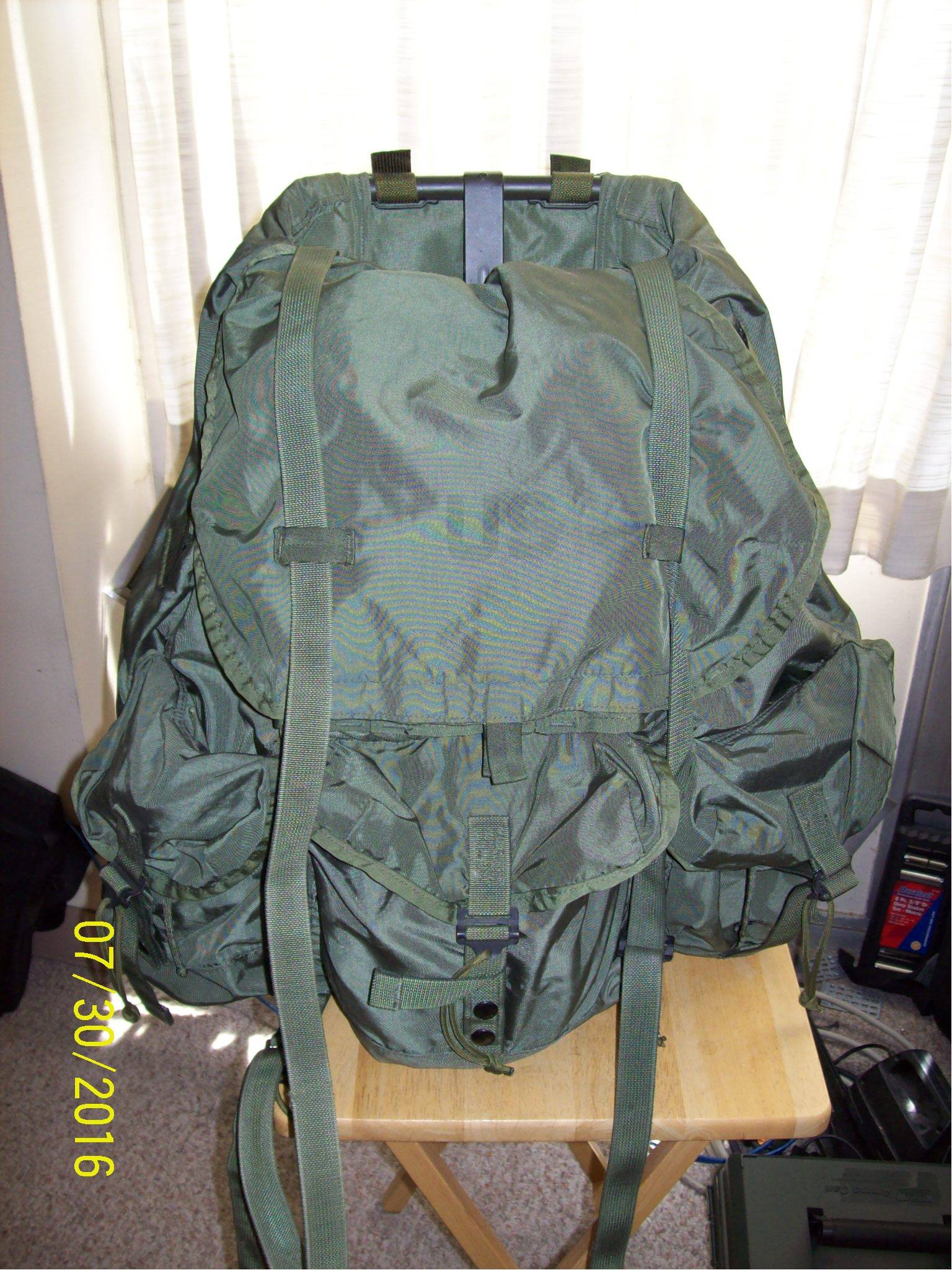 USGI Army ALICE LC-2 LARGE Field Pack OD Green Frame, Straps, Belt, Cargo Shelf