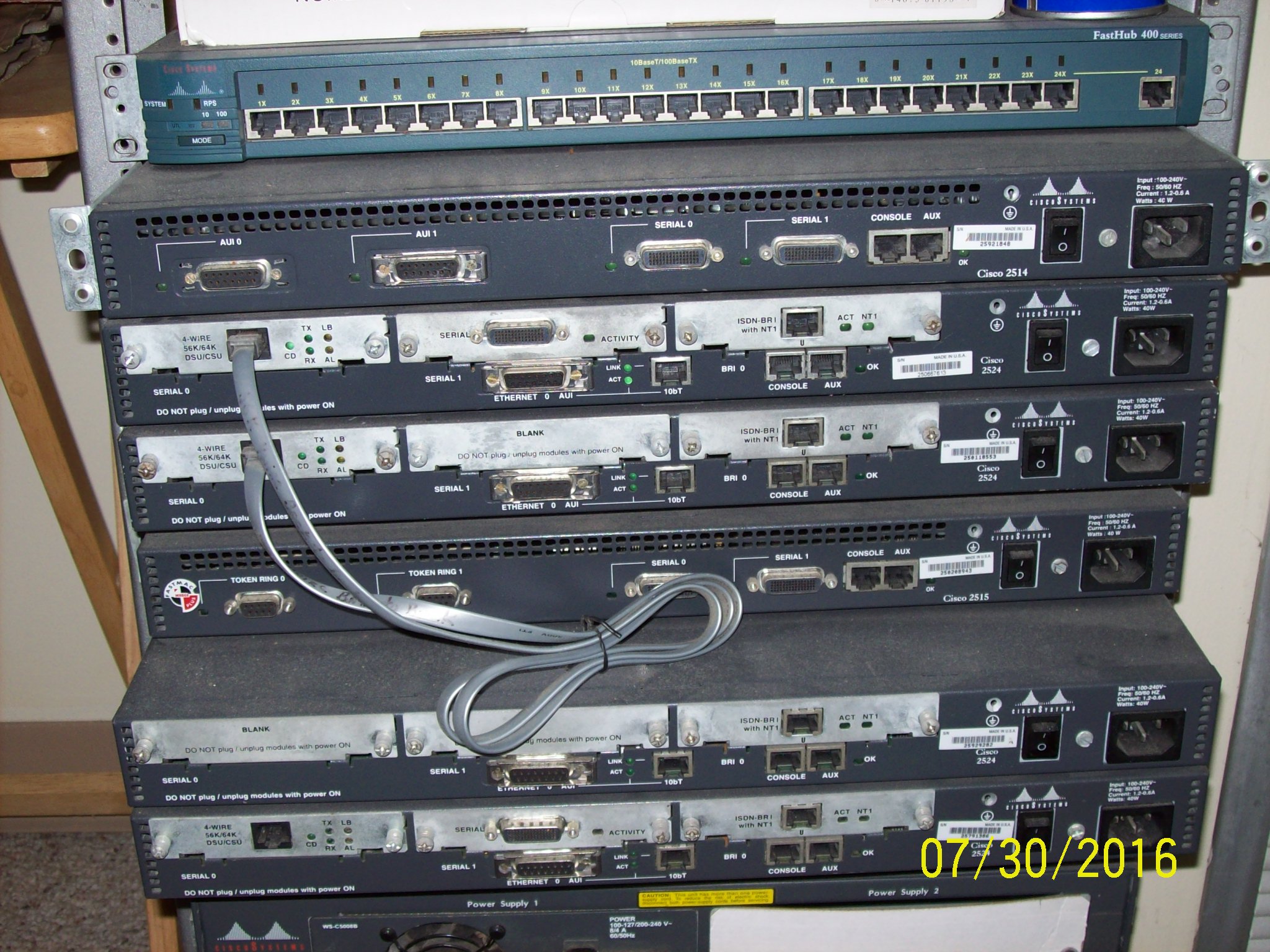 Cisco CCIE CCNA Home Lab 2503, 2514x2, 2515, 2524x4, Catalyst 1900, Fasthub 400