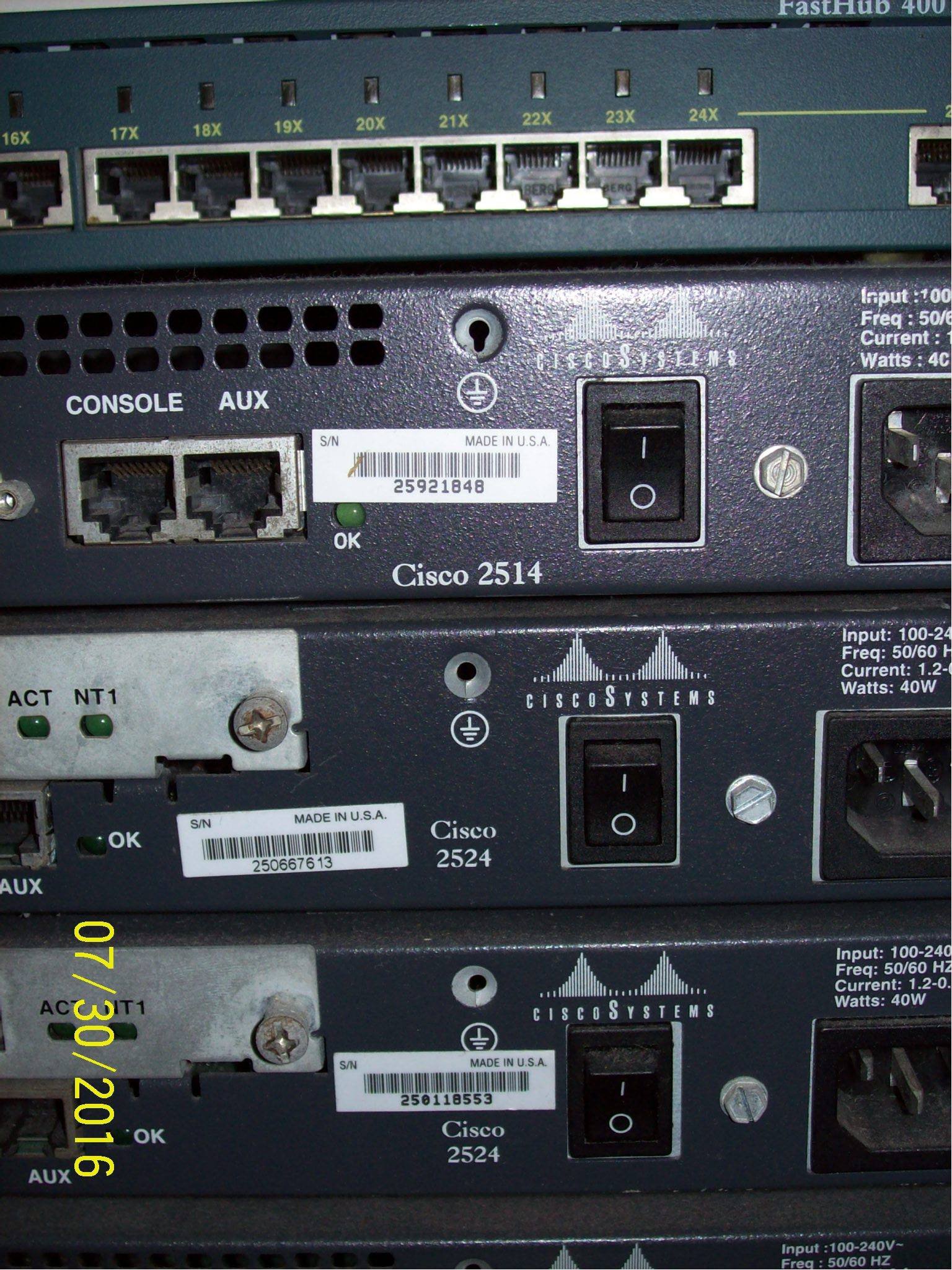 Cisco CCIE CCNA Home Lab 2503, 2514x2, 2515, 2524x4, Catalyst 1900, Fasthub 400