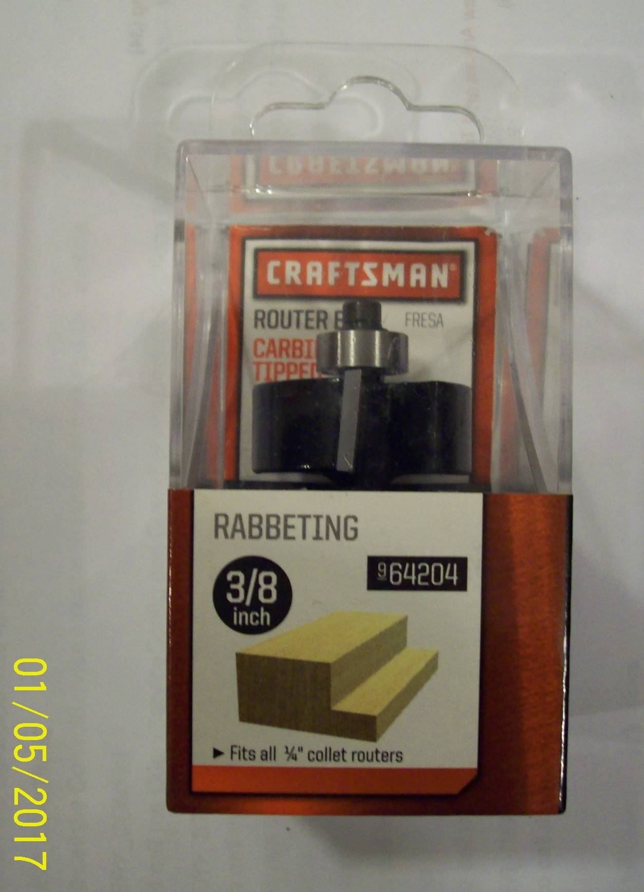 Craftsman 64204 3/8-in. x 1/2-in. Rabbet Router Bit -- NIB