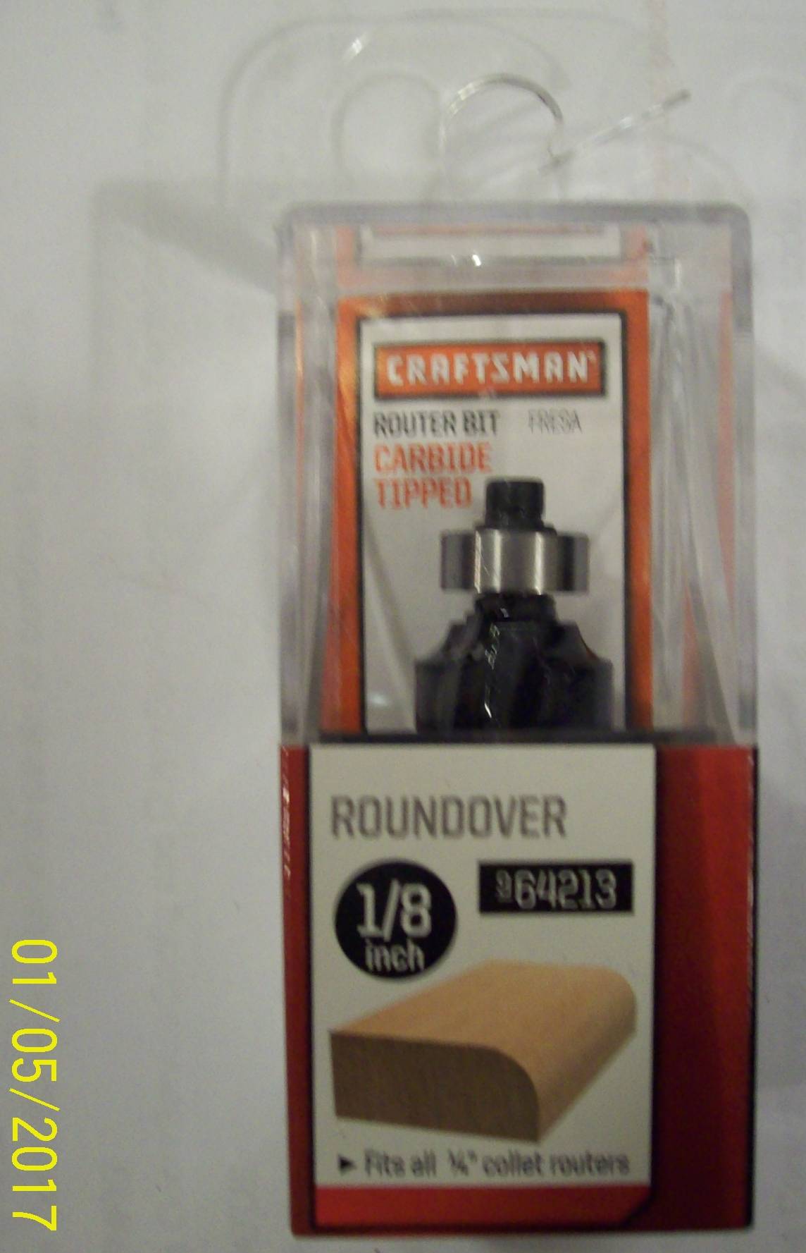 Craftsman 64213 1/8-in. Roundover Router Bit -- NIB