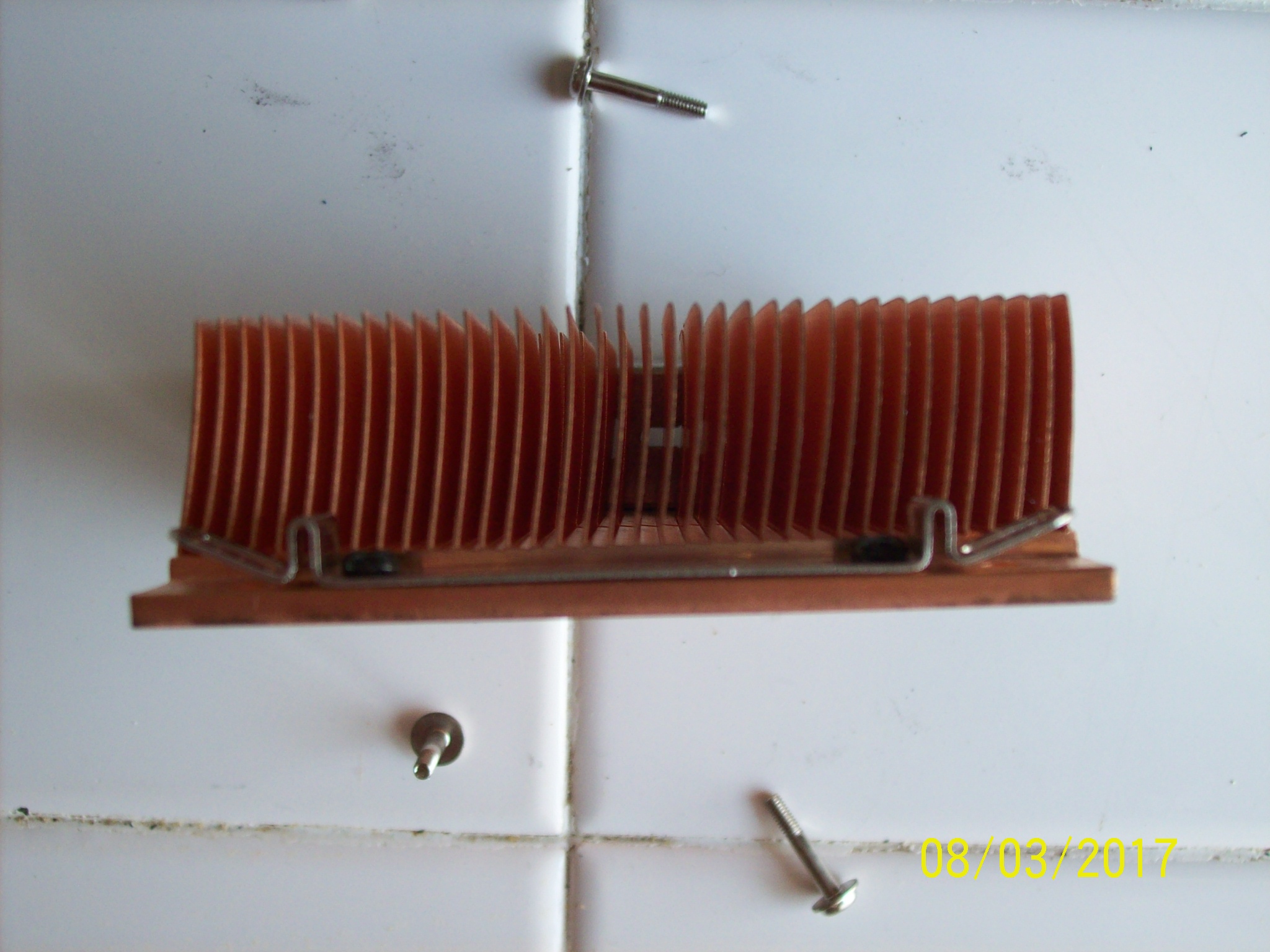 Solid Copper Heatsink with mounting bracket, screws
