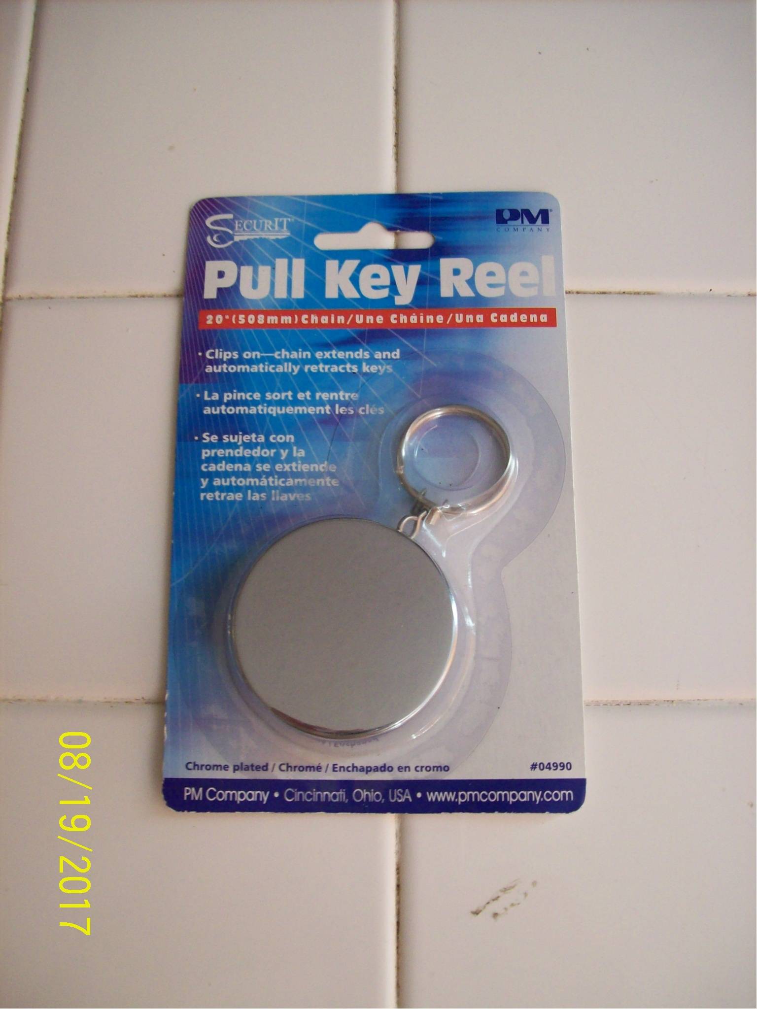 Securit Pull Key Reel Wearable Key Organizer Stainless Steel 04990