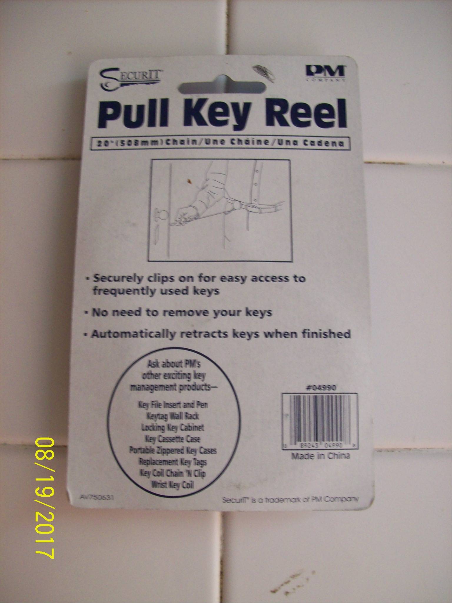 Securit Pull Key Reel Wearable Key Organizer Stainless Steel 04990