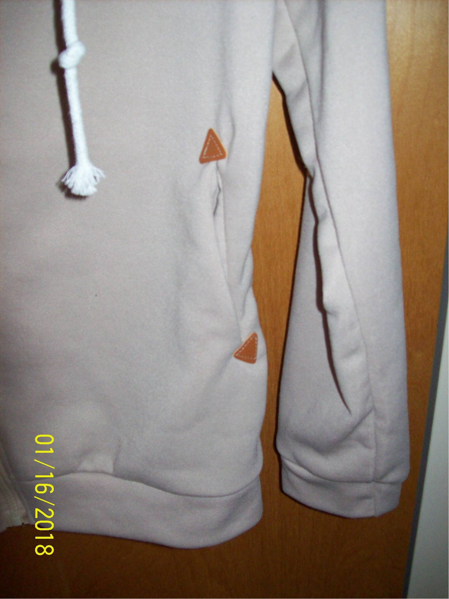 Smile Fish Women Casual Zip-up Hoodie Jacket, Beige, XL, with tags