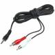 Audio Y Cable Splitter 1-Mini Plug/2-RCA Plugs (6FT)
